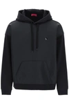 Valentino Stud Detailed Drawstring Hoodie In Black