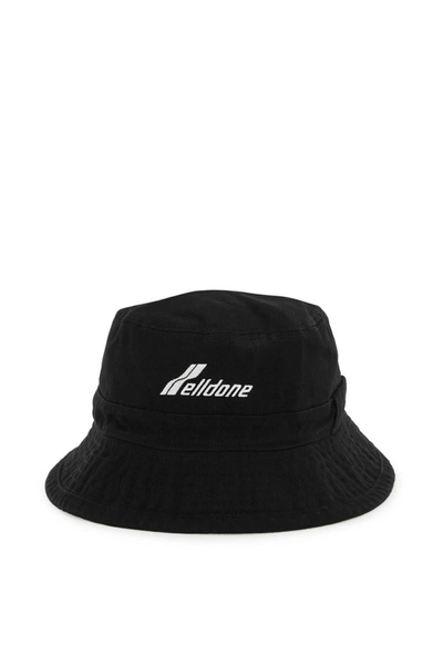 We11 Done Logo-print Bucket Hat In Black (black)