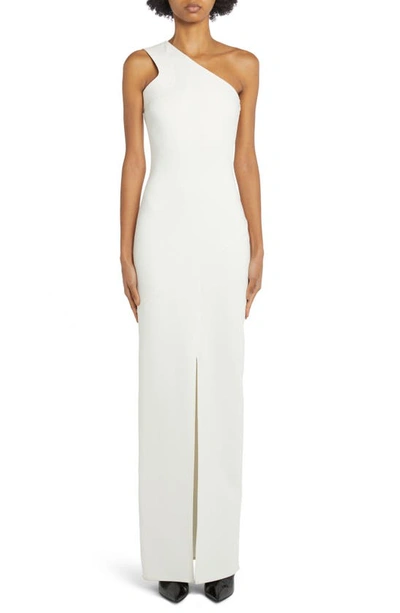 TOM FORD ONE SHOULDER STRETCH CREPE COLUMN GOWN