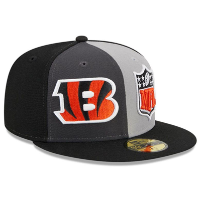 New Era Men's  Gray, Black Cincinnati Bengals 2023 Sideline 59fifty Fitted Hat In Gray,black