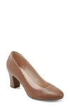 Easy Spirit Women's Riley Block Heel Round Toe Dress Pumps In Medium Natural Patent Leather