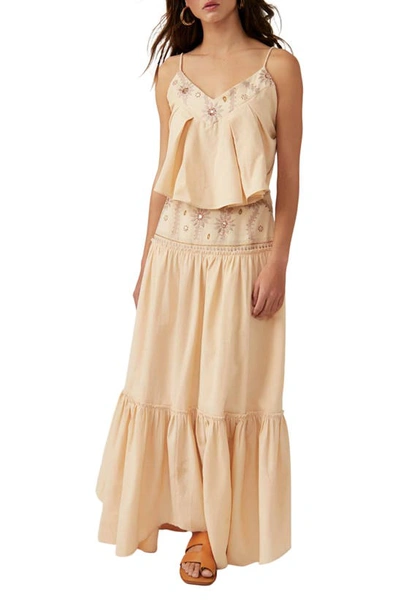 Free People Women's Crystal Cove Cotton Tank & Skirt Set In Linen