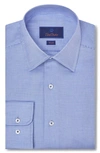 David Donahue Slim Fit Dobby Micro Check Cotton Dress Shirt In Blue/ Sky