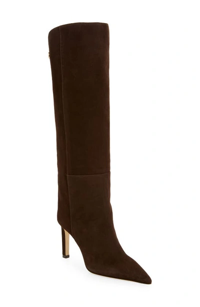 Jimmy Choo Alizze Pointed Toe Tall Boot In Coffee