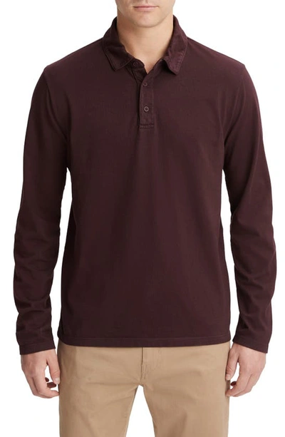 Vince Garment Dye Polo Shirt Washed Pinot In Washed Pinot