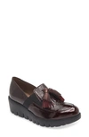 Wonders Loafer Wedge In Burgundy Leather