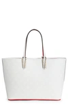 Christian Louboutin Cabata Loubinthesky-print Tote Bag In Bianco