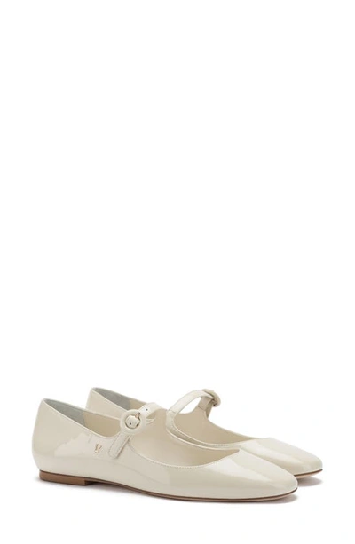 Larroude Women's Blair Mary Jane Ballet Flats In Ivory Patent Leather