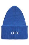 OFF-WHITE LOGO STENCIL COTTON BLEND BEANIE