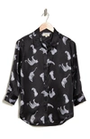 L Agence Dani Leopard Print Silk Button-up Shirt In Black/ Ivory Leopards