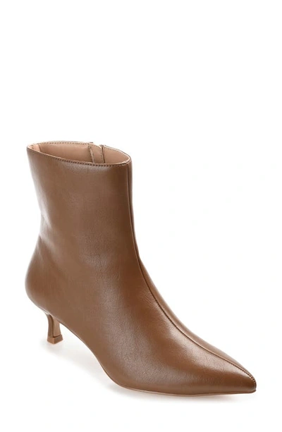 Journee Collection Womens Arely Kitten Heel Booties In Brown
