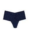 Hanky Panky Retro Lace Thong Navy In Blue