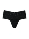 Hanky Panky Plus Size Retro Lace Thong Black In Black