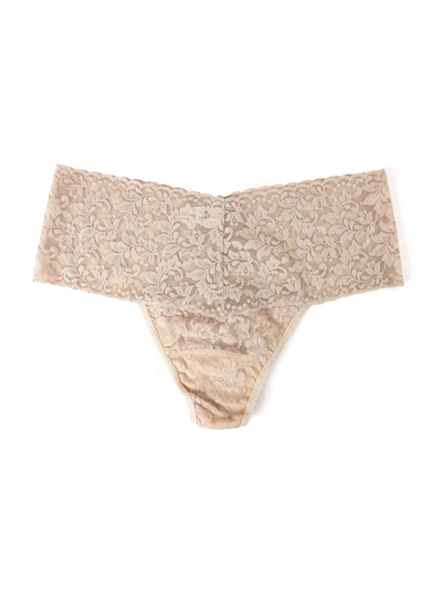 Hanky Panky Plus Size Retro Lace Thong In Tan