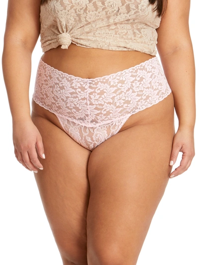 Hanky Panky Plus Size Retro Lace Thong Bliss Pink