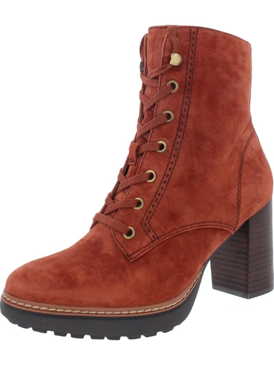 Naturalizer Callie Womens Leather Ankle Boots In Brown