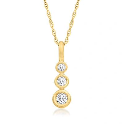Canaria Fine Jewelry Canaria Diamond 3-bezel Pendant Necklace In 10kt Yellow Gold In White