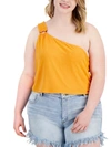 Love Plus Womens Ribbed Short Cropped In Orange