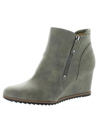 Soul Naturalizer Haley Womens Zipper Ankle Wedge Boots In Grey