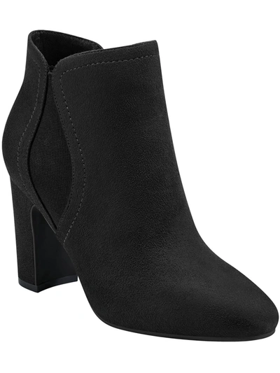 Bandolino Kella 2 Womens Faux Suede Side Zip Ankle Boots In Black