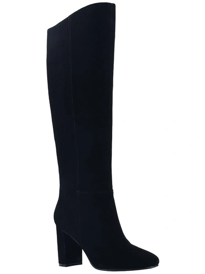 Calvin Klein Almay Womens Leather Tall Knee-high Boots In Black