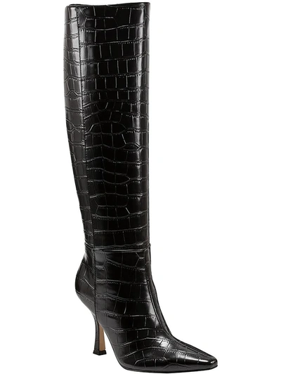 MARC FISHER WOMENS FAUX LEATHER POINTED TOE KNEE-HIGH BOOTS