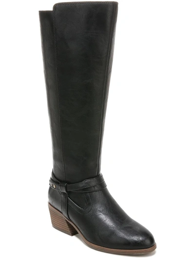 Dr. Scholl's Shoes Liberate Womens Faux Leather Riding Knee-high Boots In Black