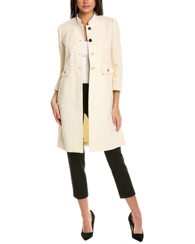 Anne Klein Women's Tweed Audrey Hepburn Topper Jacket In White