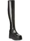 WILD PAIR ENCHANTT WOMENS FAUX LEATHER TALL WEDGE BOOTS