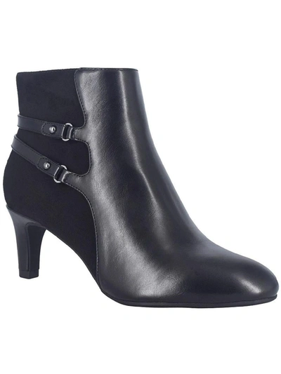 Impo Nerissa Womens Faux Leather Almond Toe Ankle Boots In Black