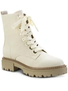 SUN + STONE TIIAA WOMENS CANVAS ANKLE COMBAT & LACE-UP BOOTS