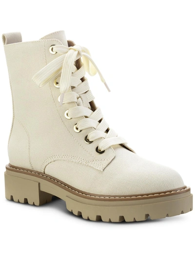Sun + Stone Tiiaa Womens Canvas Ankle Combat & Lace-up Boots In Multi