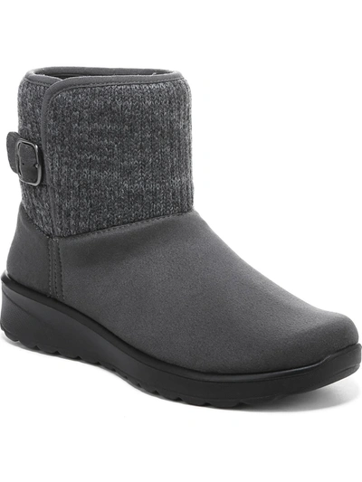 Bzees Gloria Womens Ankle Knit Booties In Grey