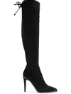 Bcbgeneration Hilanda Womens Faux Leather Pointed Over-the-knee Boots In Black