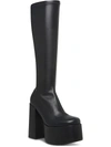 STEVE MADDEN CRAY WOMENS FAUX LEATHER STRETCH KNEE-HIGH BOOTS