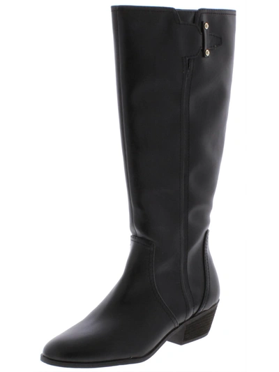 Dr. Scholl's Shoes Brillance Womens Faux Leather Tall Knee-high Boots In Black