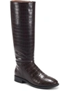 Aerosoles Berri Womens Side Zip Round Toe Knee-high Boots In Brown Croc