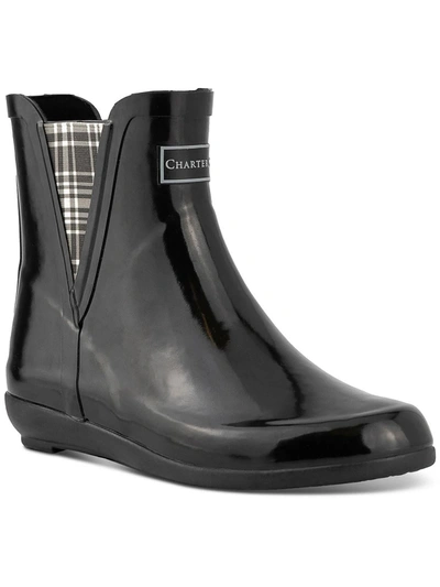 CHARTER CLUB CLOUDBURST WOMENS OUTDOOR GLEN PLAID RAIN BOOTS