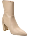 Stuart Weitzman Renegade Zip 75 Leather Bootie In White