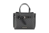 Michael Kors Emilia Small Black Signature Pvc Satchel Crossbody Handbag Purse In Multi