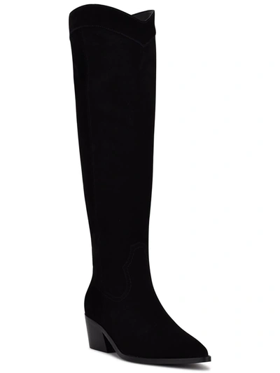 Nine West Orece Womens Suede Tall Knee-high Boots In Black