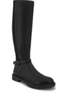 Kenneth Cole Reaction Wind Riding Boot Womens Faux Leather Knee-high Riding Boots In Black