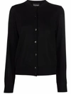 Emporio Armani Stitched Logo Cardigan In Black