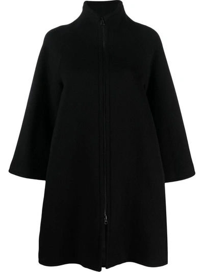 Gianluca Capannolo Wool Blend Oversized Coat In Black