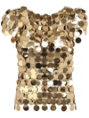 Rabanne Top Short Sleeve Sweater Clothing In Metallic