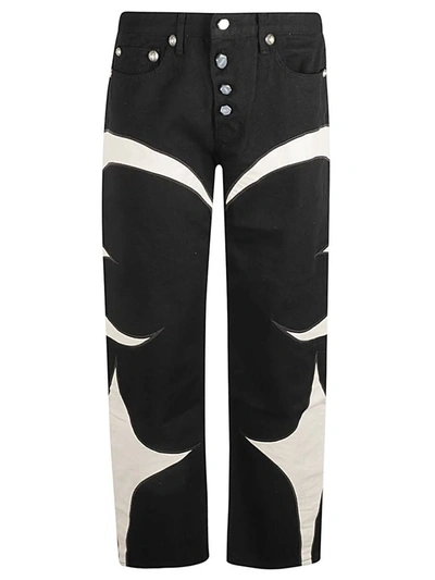 Thug Club Tc Leather Denim Pants In Black