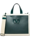 Valentino Vlogo Signature Tote Bag In Green