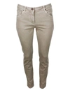 Brunello Cucinelli Pantalone A 5 Tasche In Drill Di Cotone Stretch Con Monile Sulla Tasca Posteriore In Beige Freddo