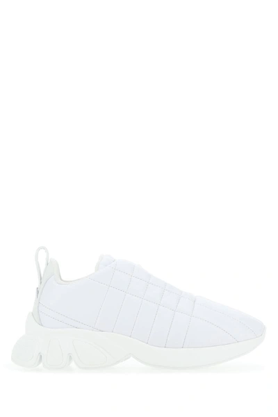 Burberry Woman White Leather Sneakers