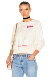 OFF-WHITE WATERCOLOR ROSE CROPPED SWEATSHIRT IN WHITE.,OWBA026E170030310188